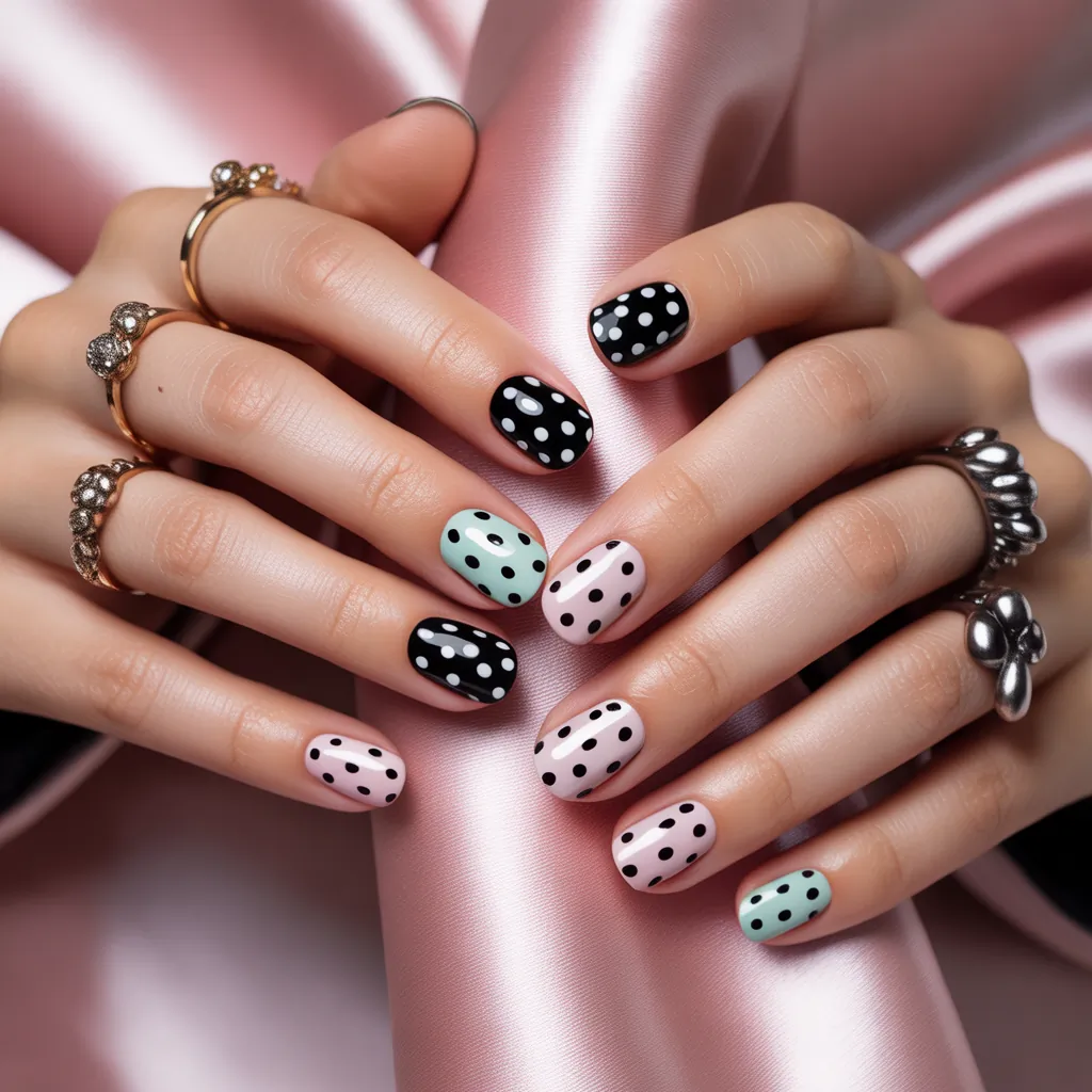 polka dot nails