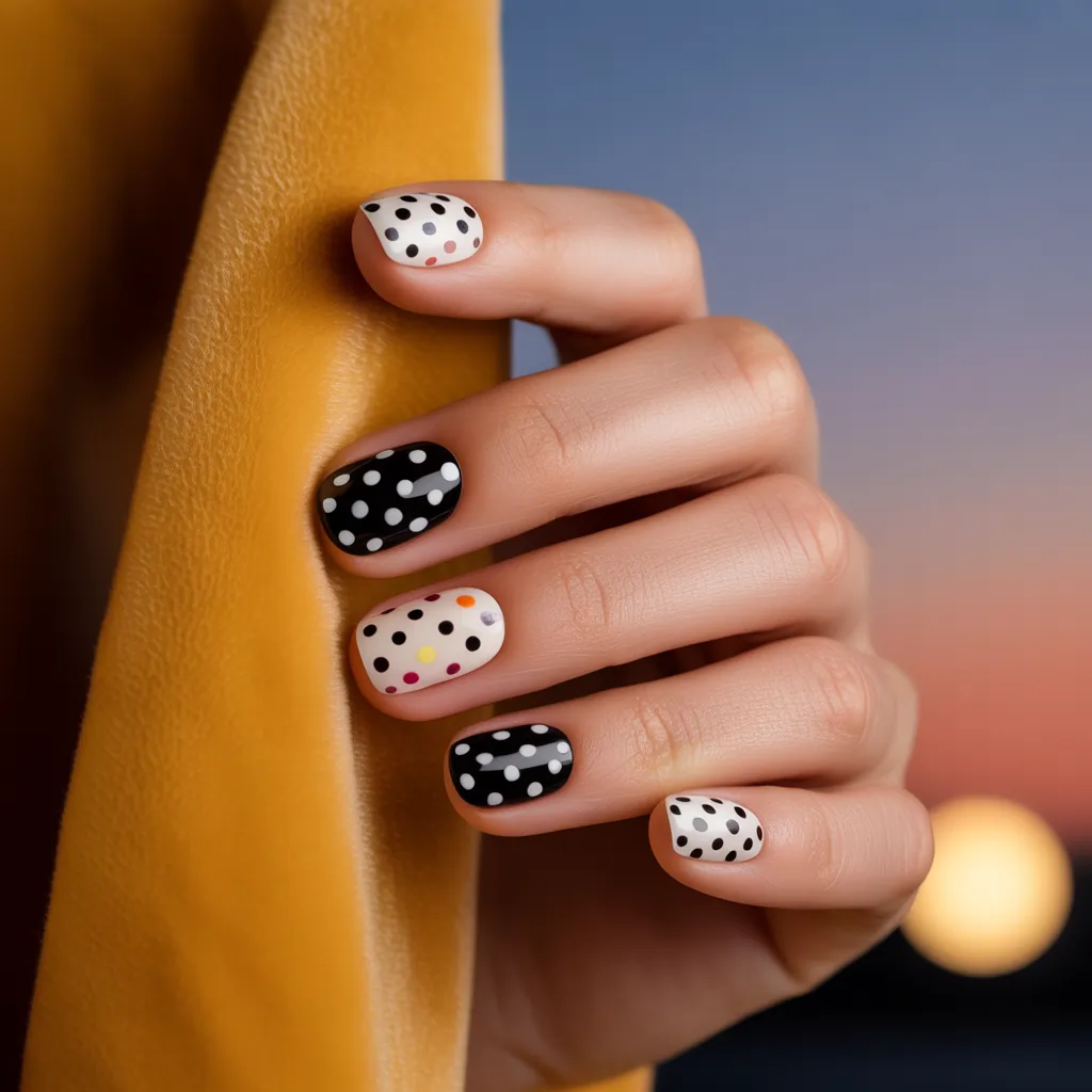 polka dot nails