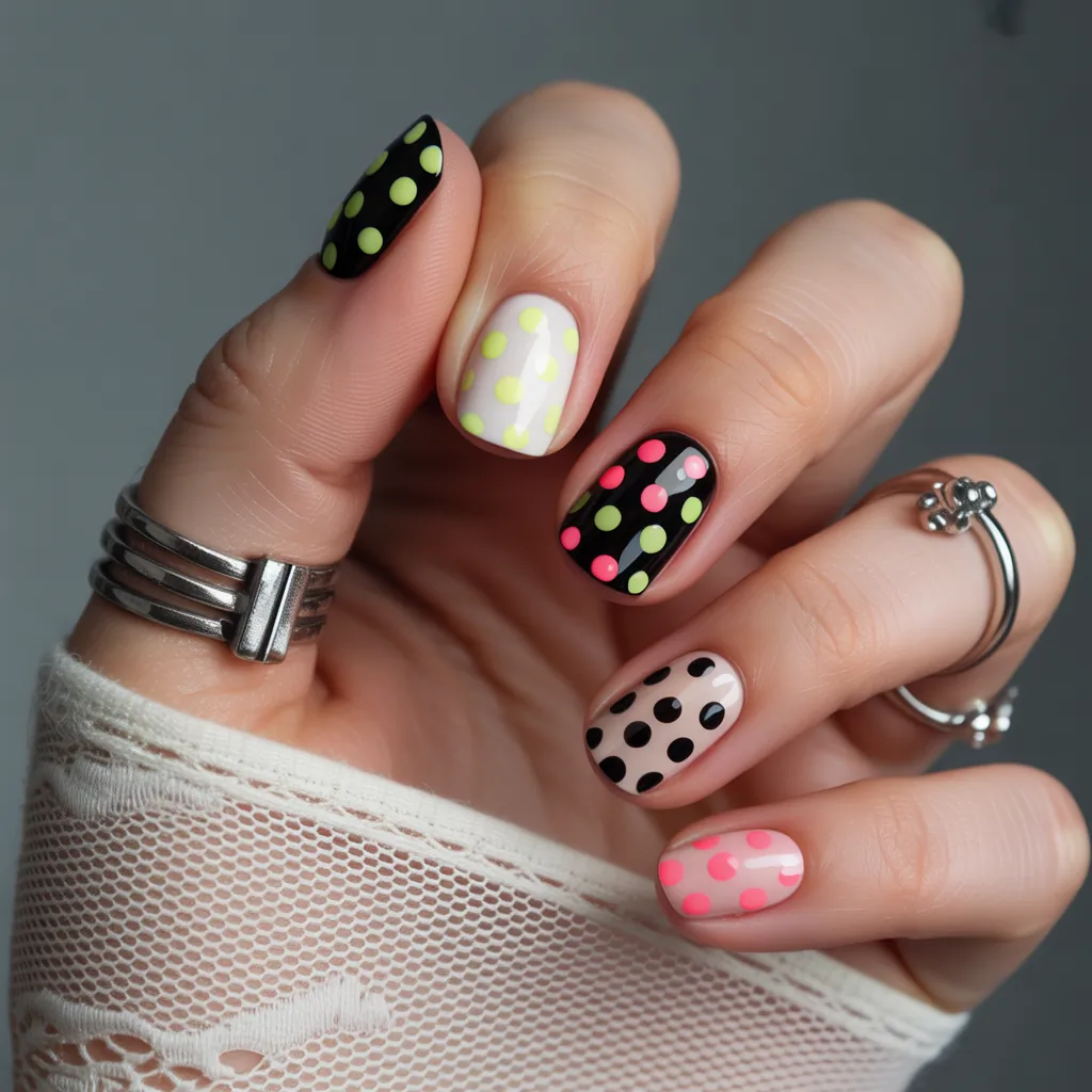 polka dot nails