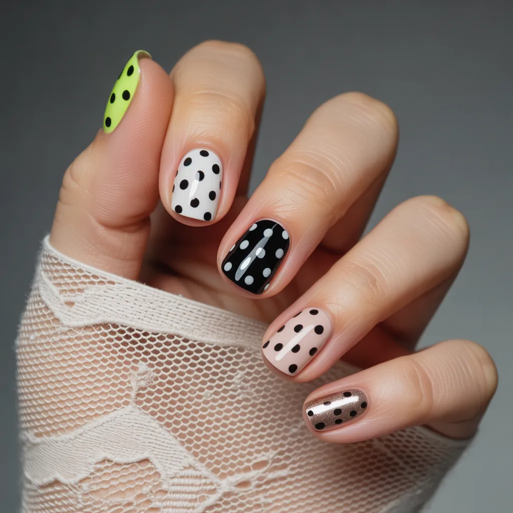 polka dot nails