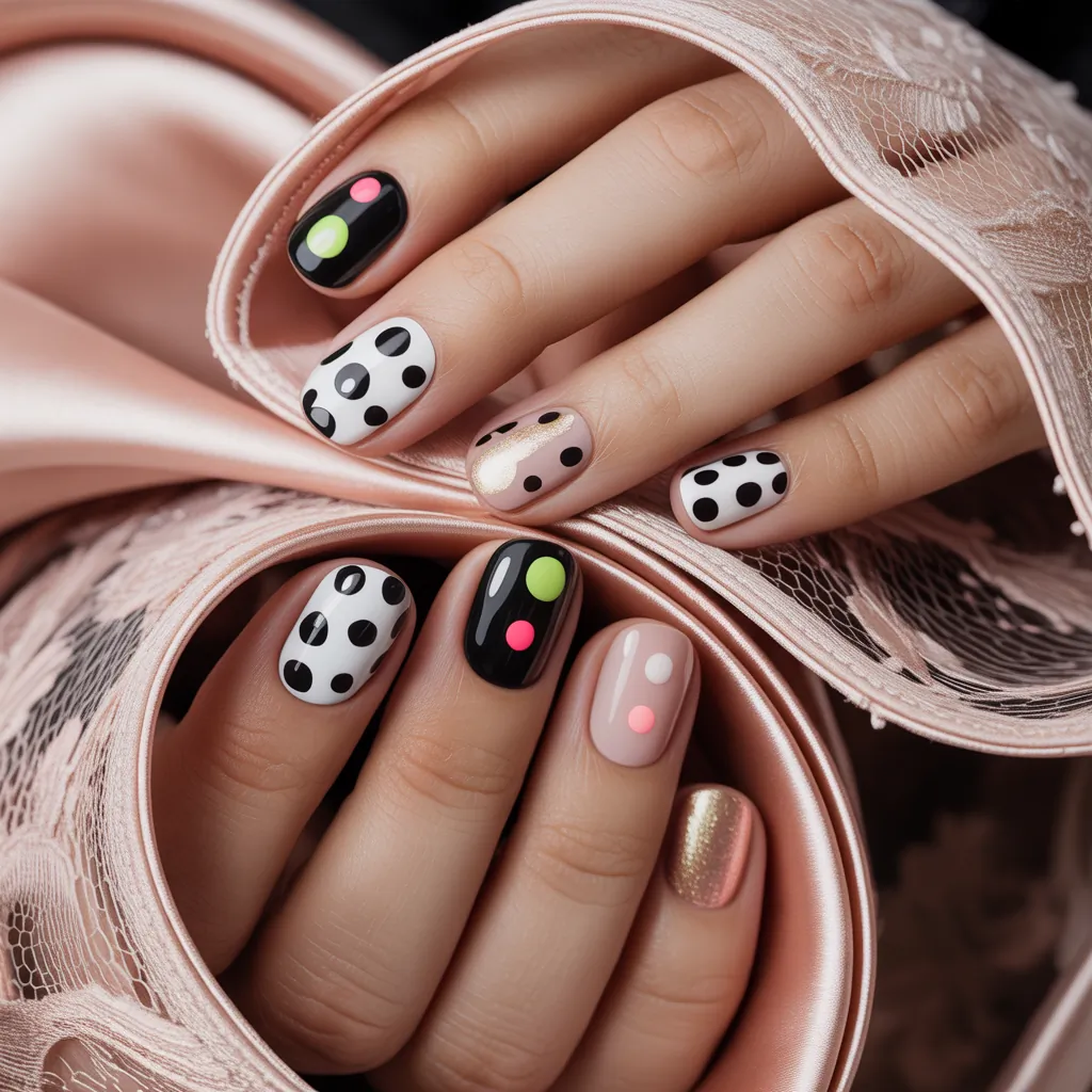 polka dot nails