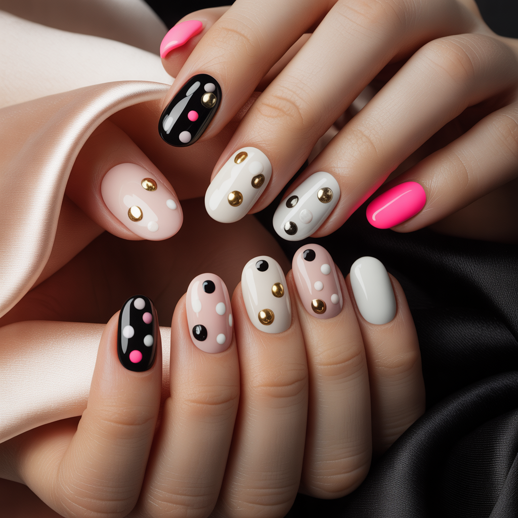 polka dot nails