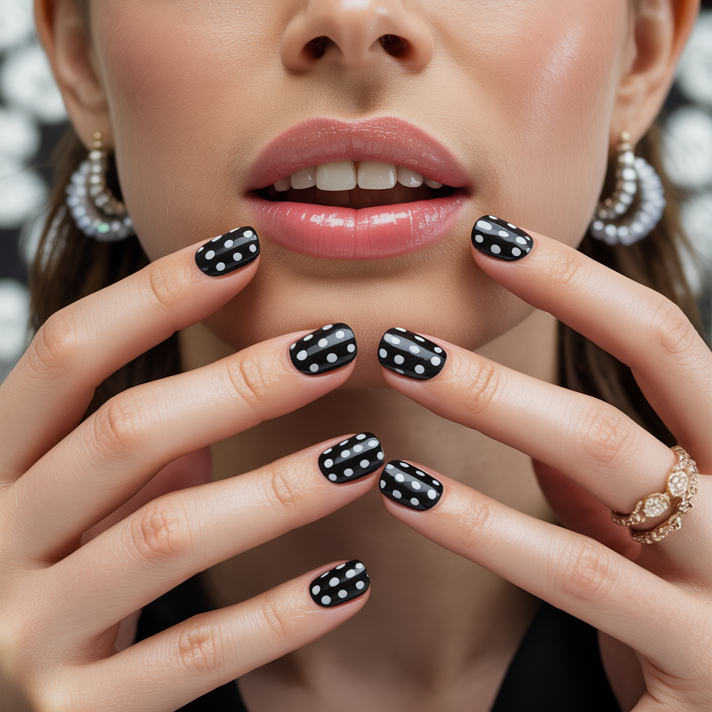 polka dot nails