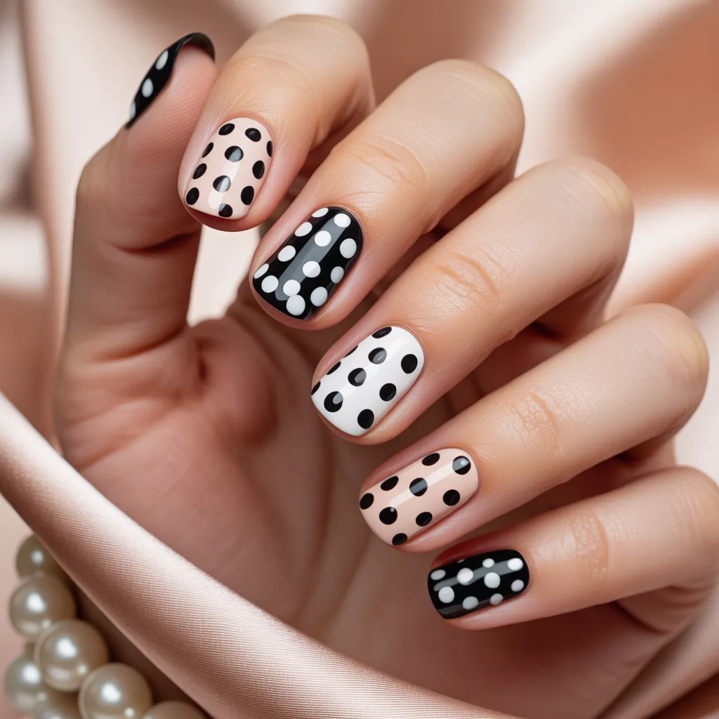 polka dot nails