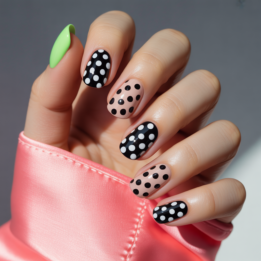polka dot nails