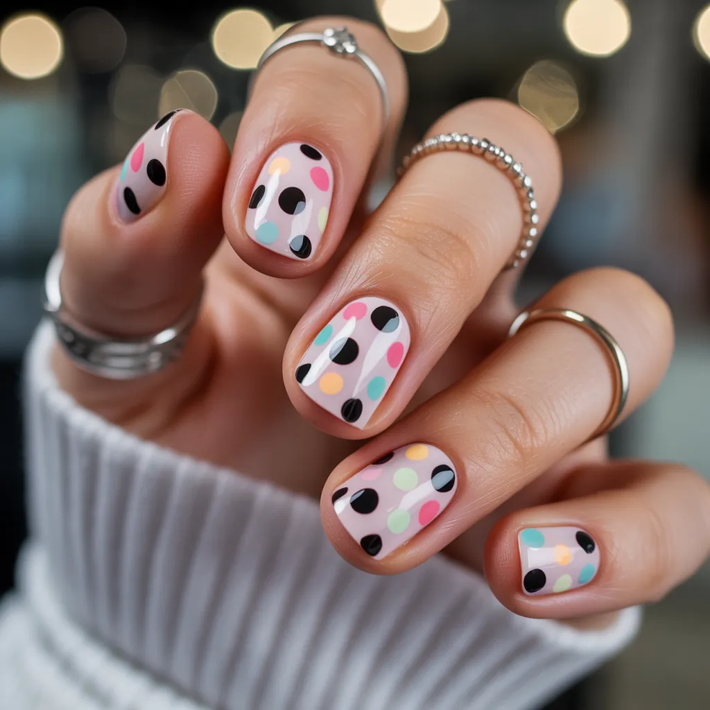 polka dot nails