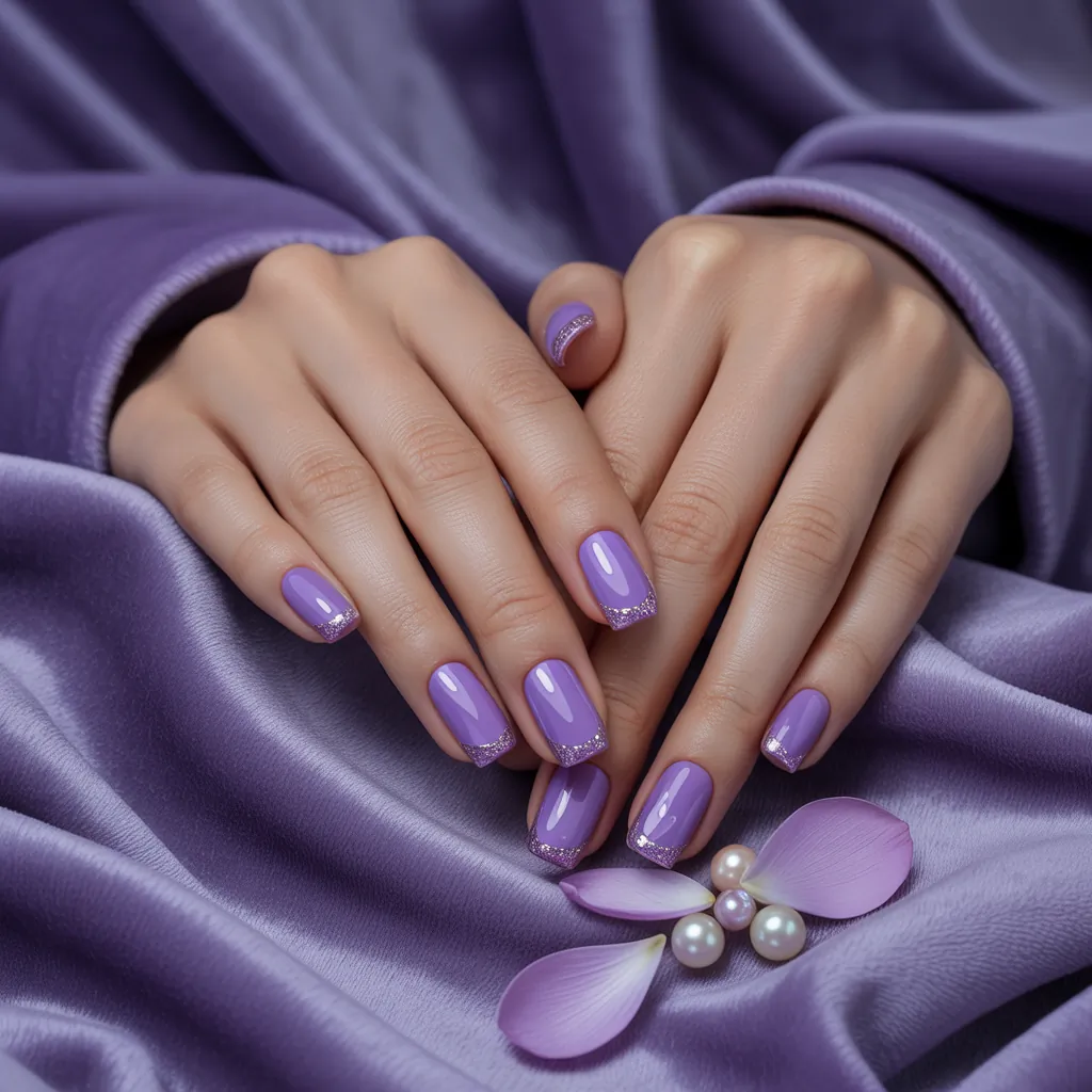 purple french tip nail designs