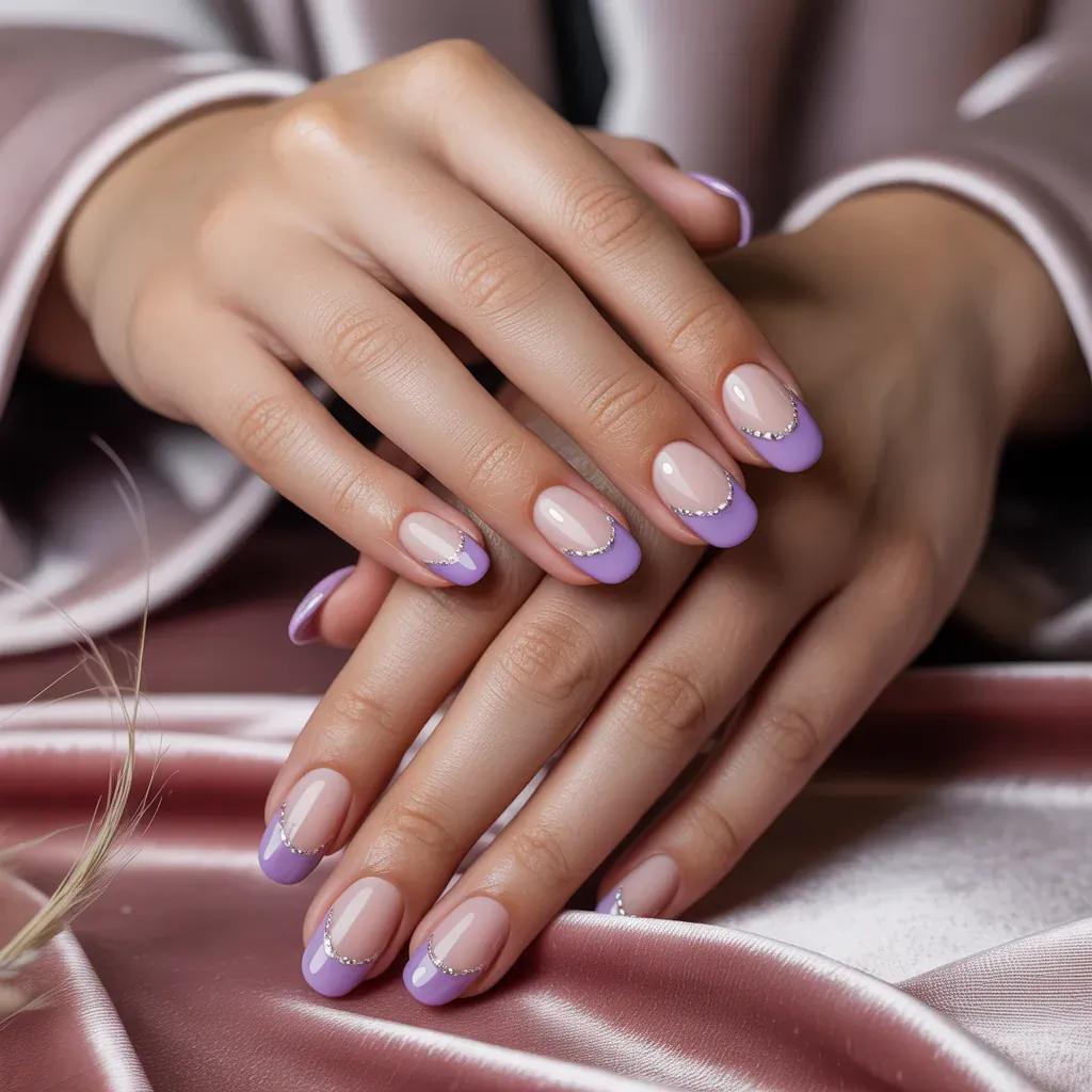 purple french tip nail designs