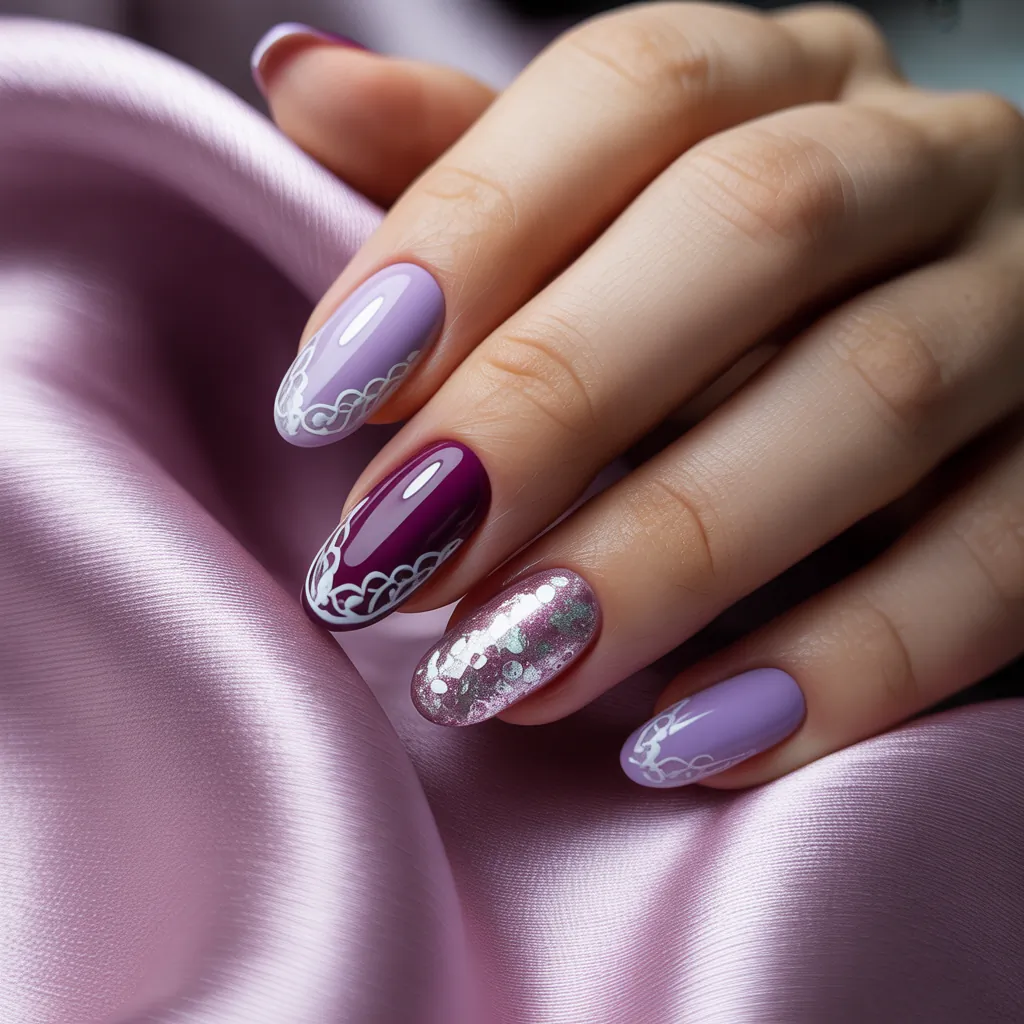purple french tip nail designs