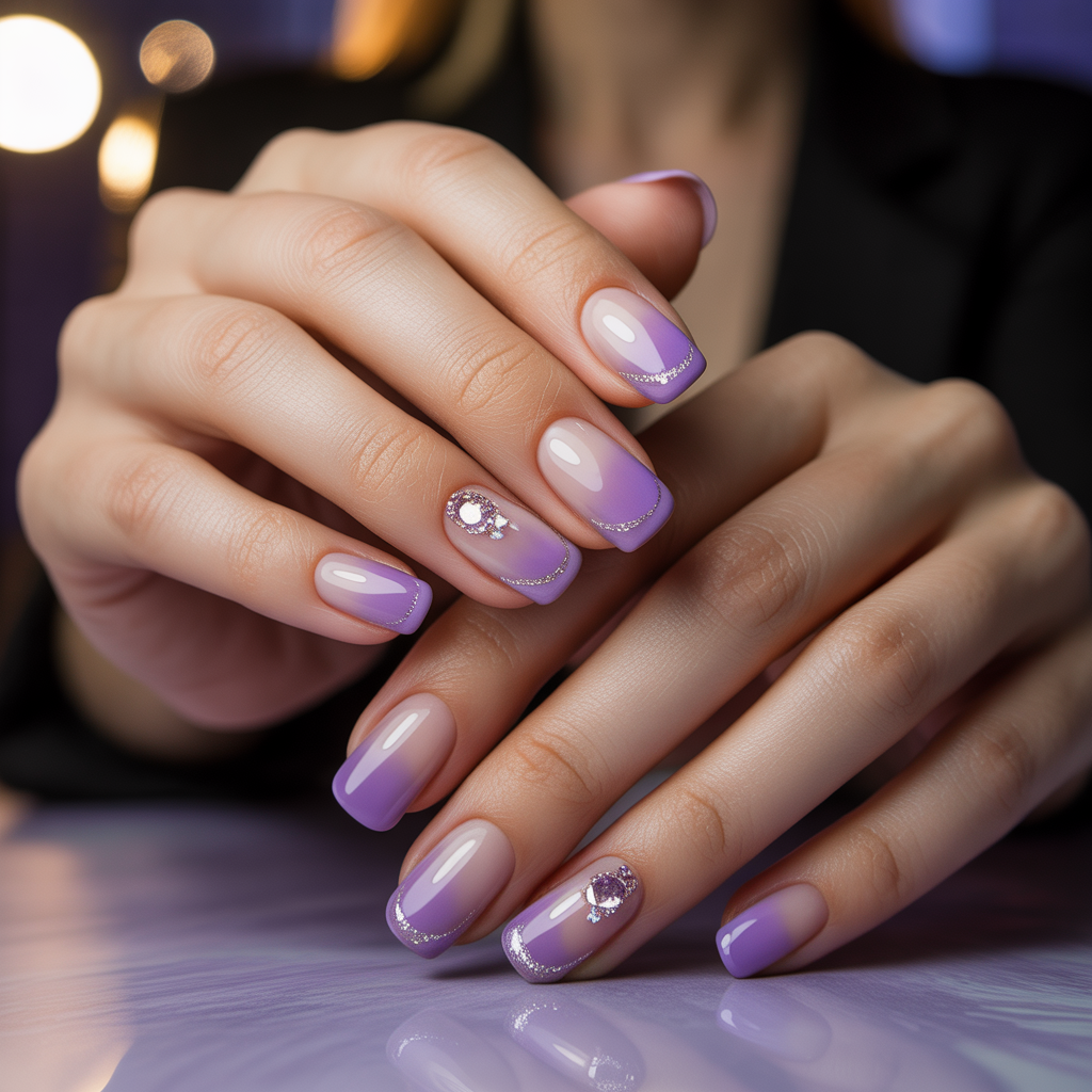 purple french tip nail designs