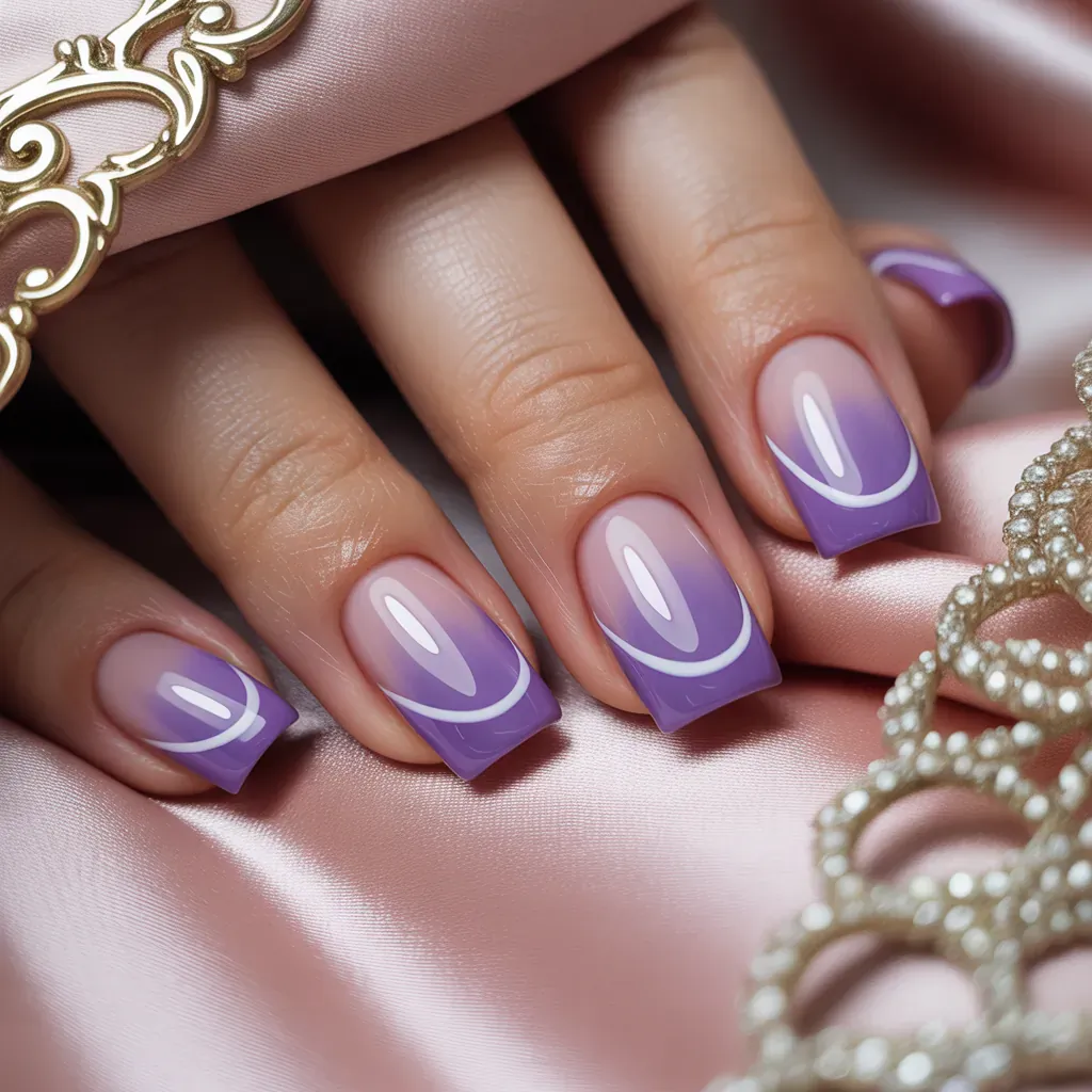 purple french tip nail designs