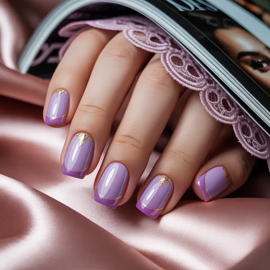 purple french tip nail designs