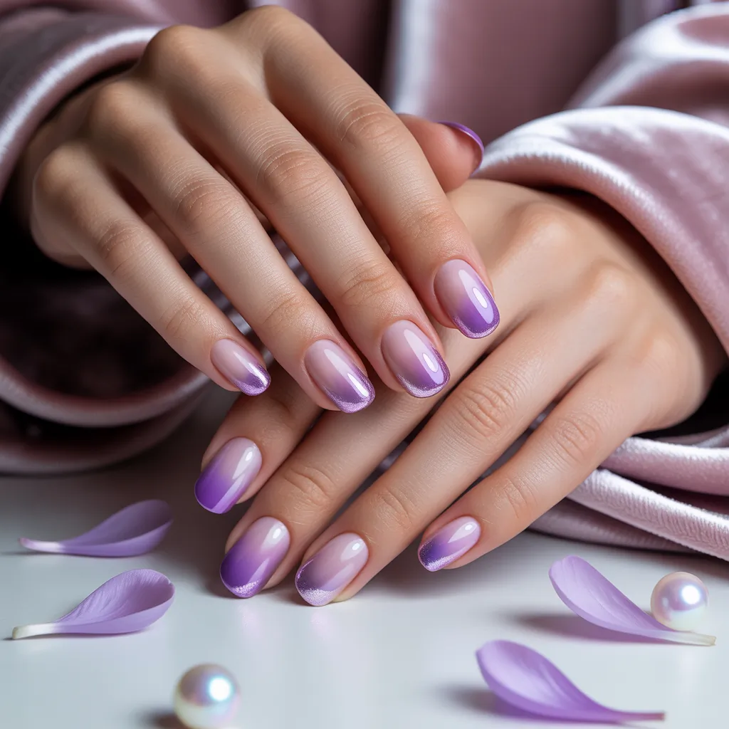 purple french tip nail designs