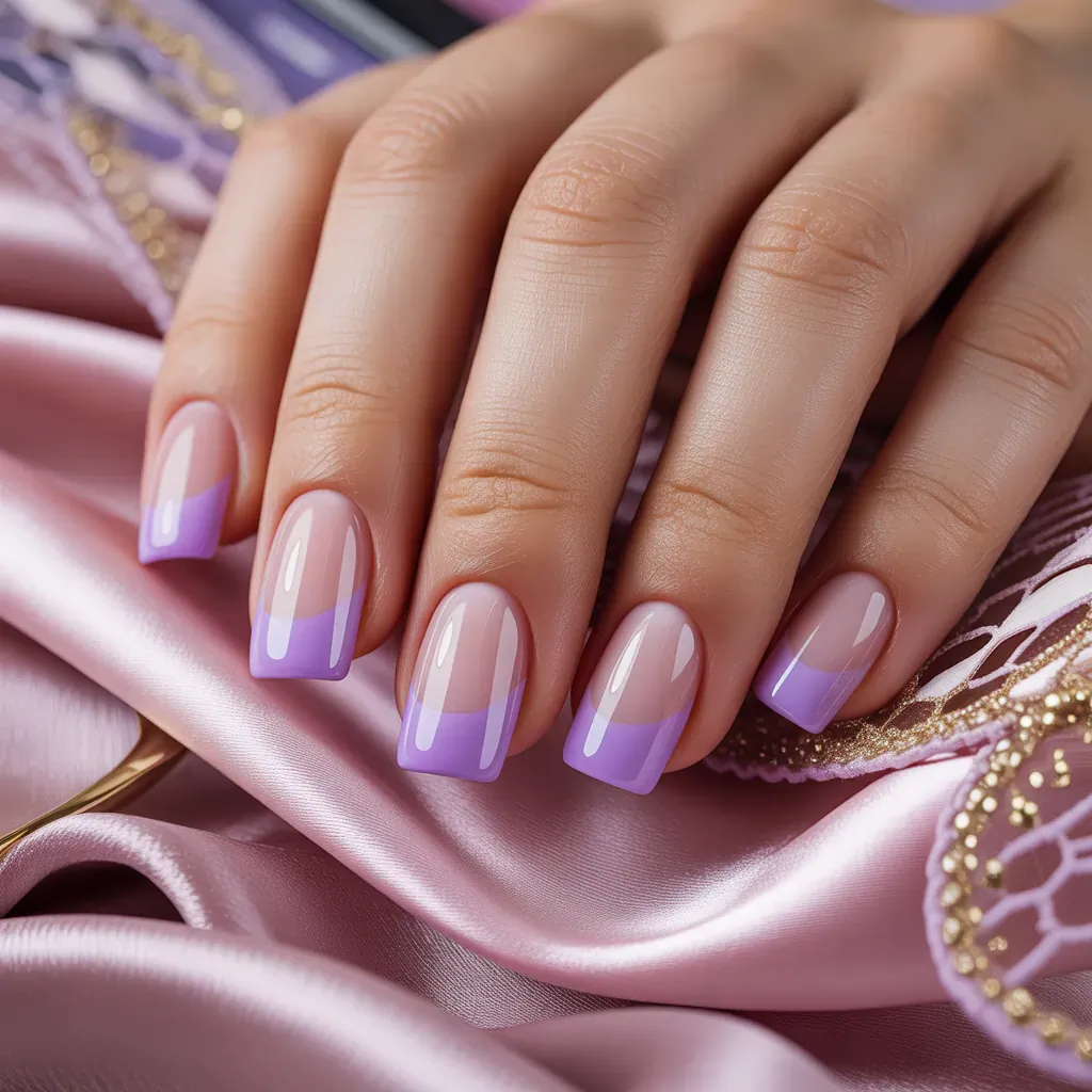 purple french tip nail designs