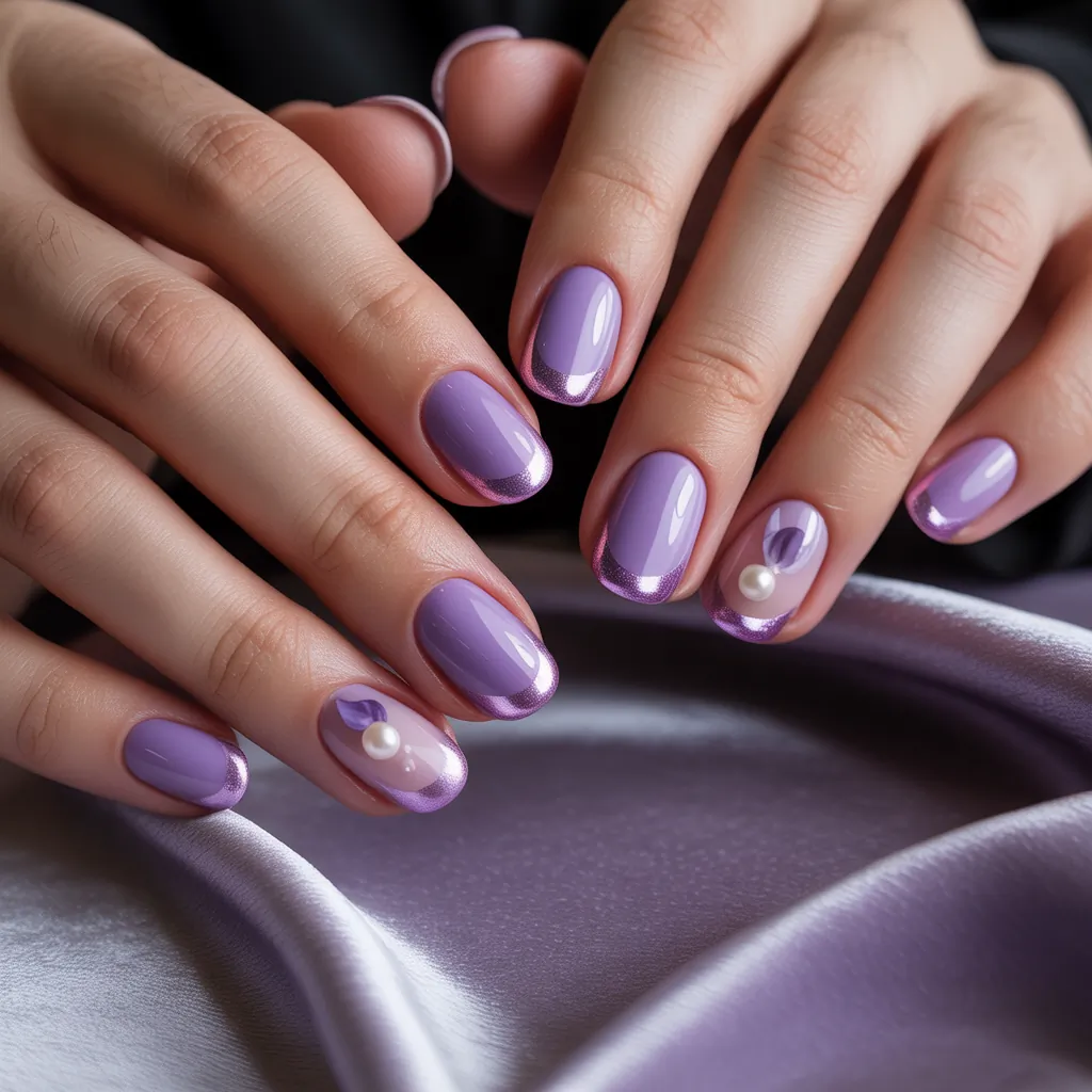 purple french tip nail designs