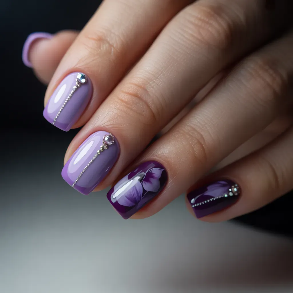 purple french tip nail designs