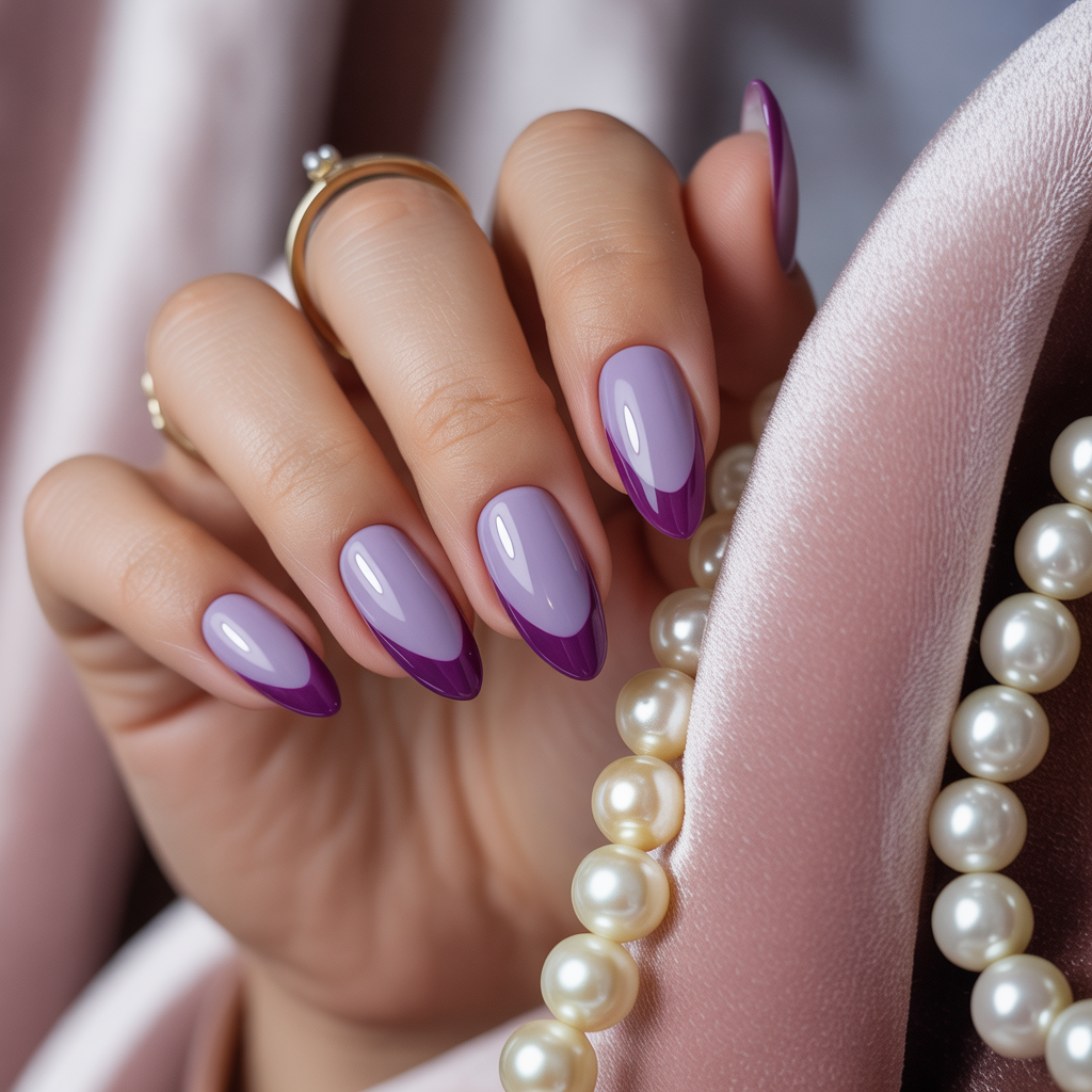 purple french tip nail designs