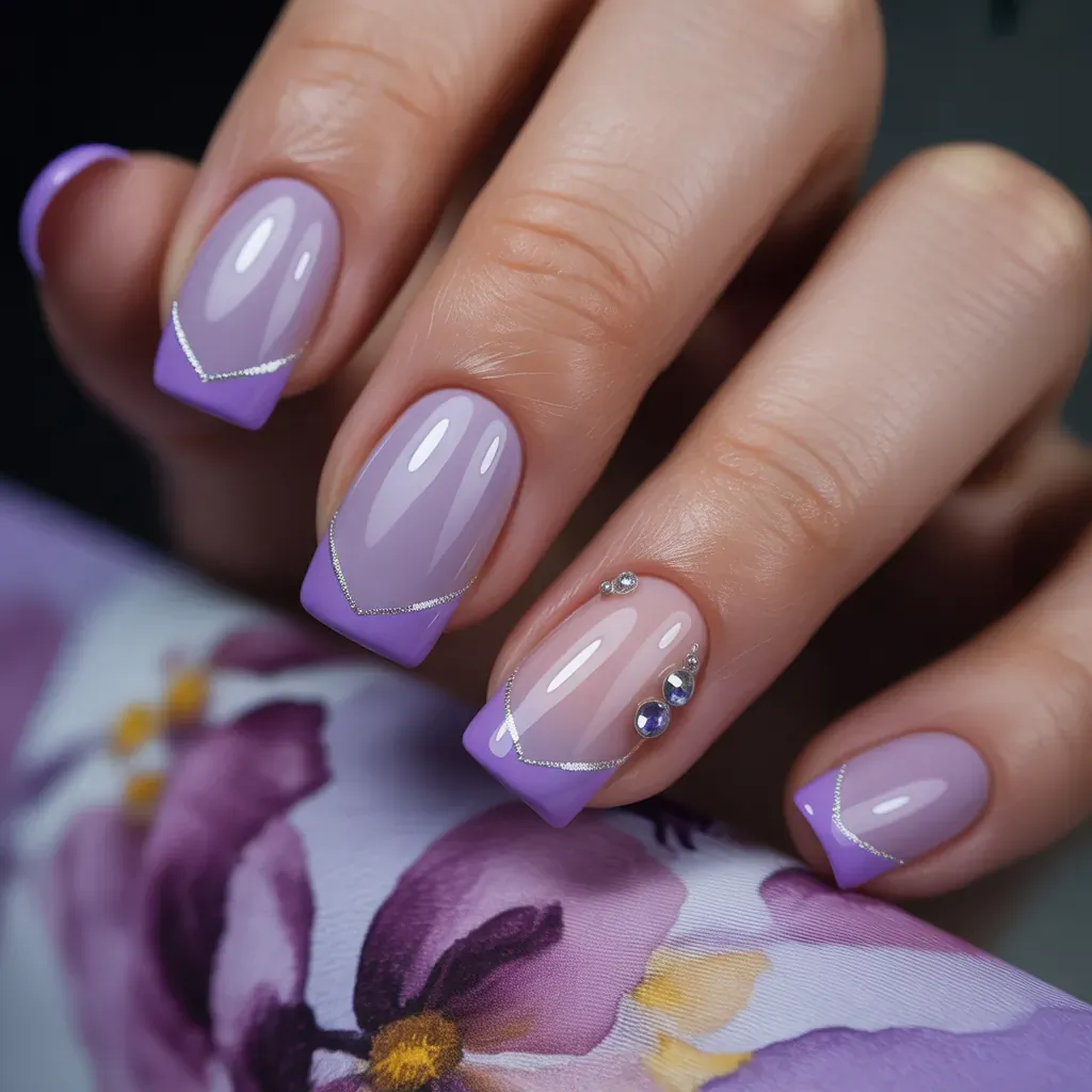 purple french tip nail designs