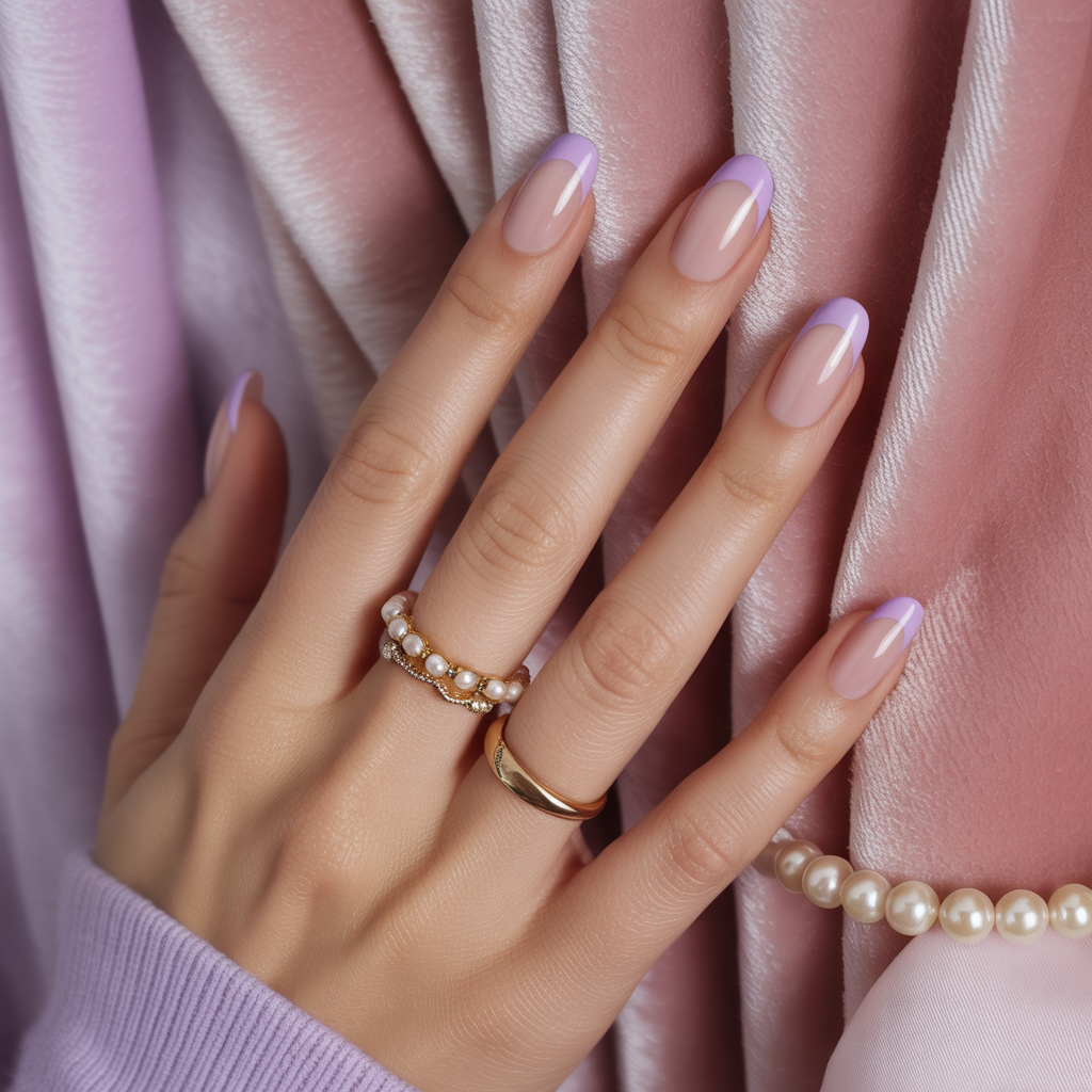 purple french tip nail designs