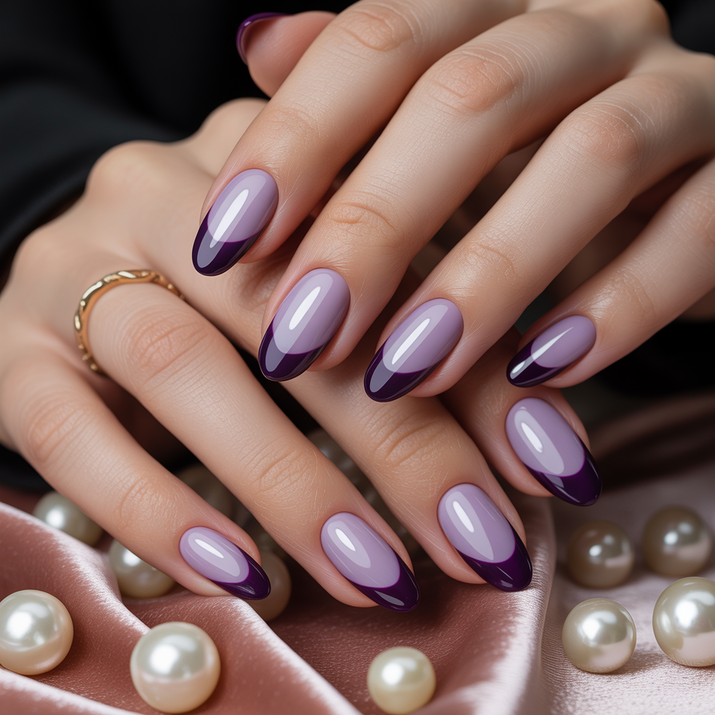 purple french tip nail designs