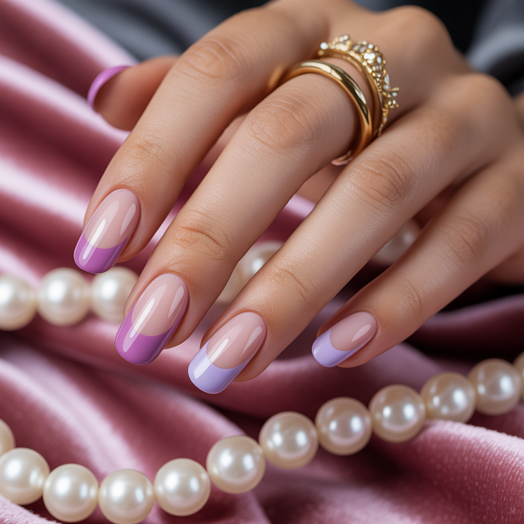 purple french tip nail designs