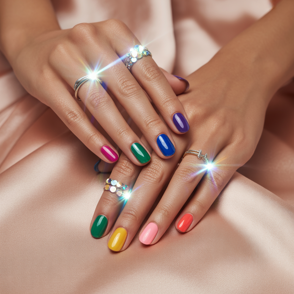 rainbow nails