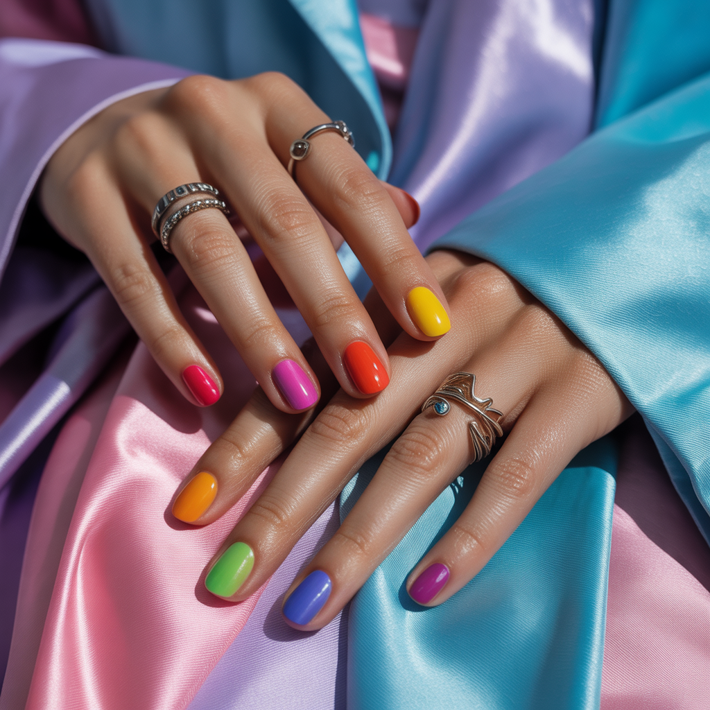 rainbow nails