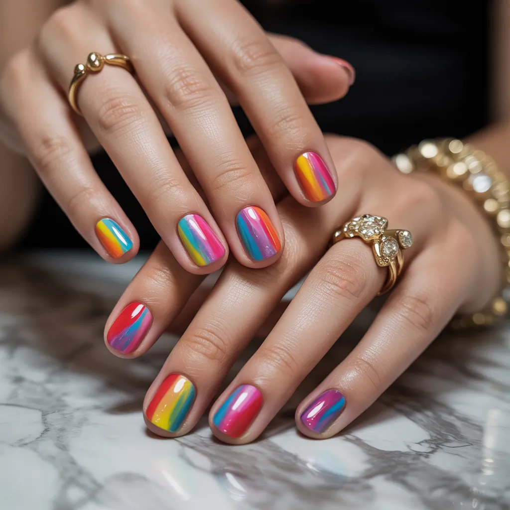rainbow nails