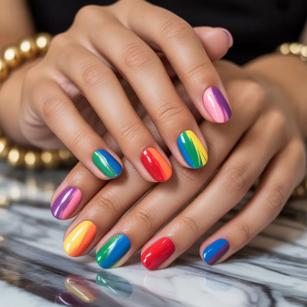rainbow nails