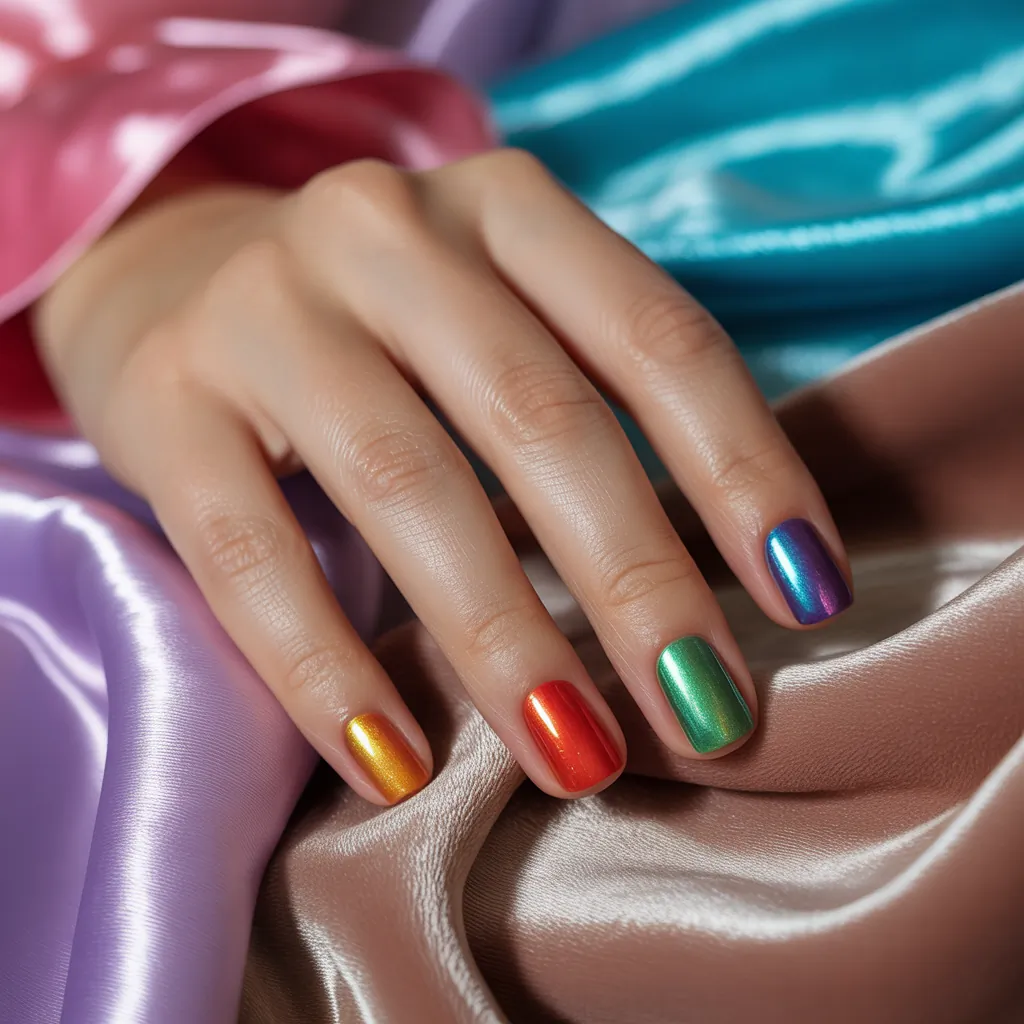 rainbow nails