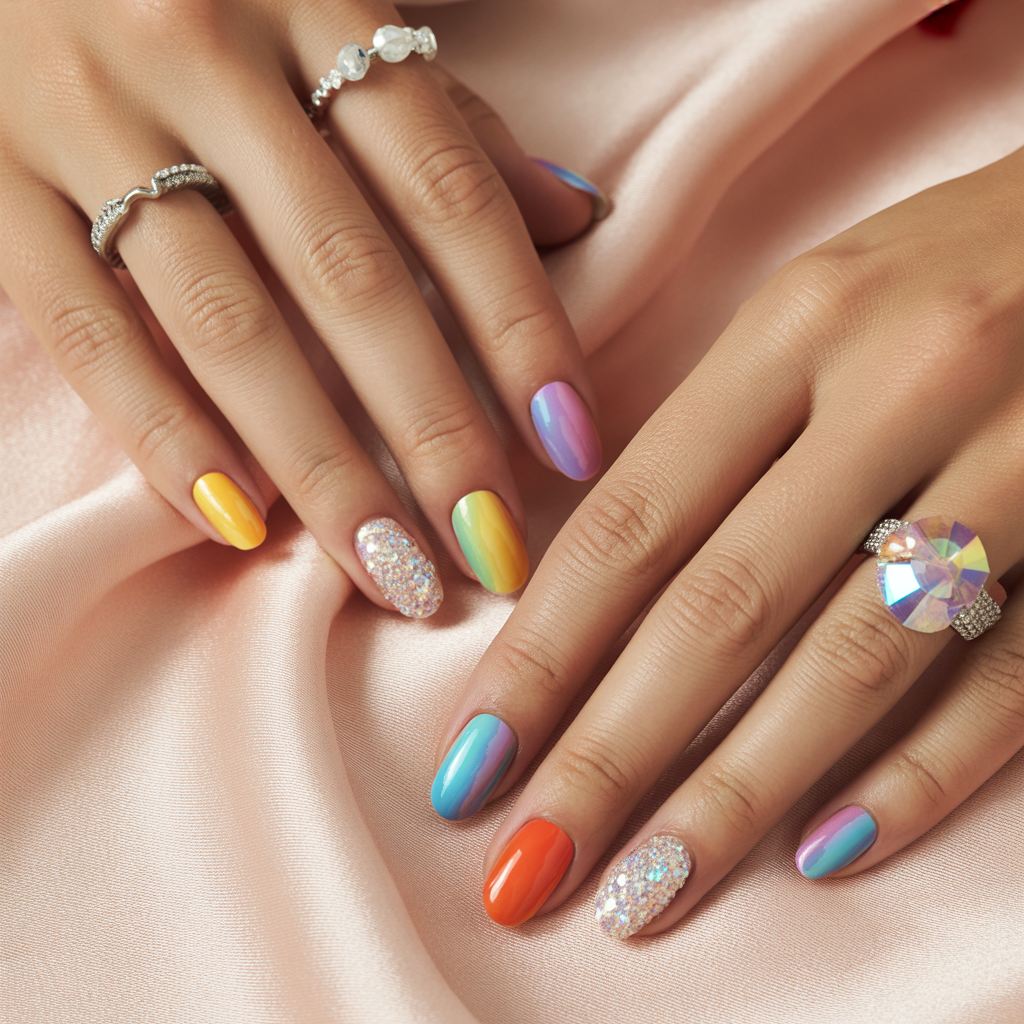 rainbow nails