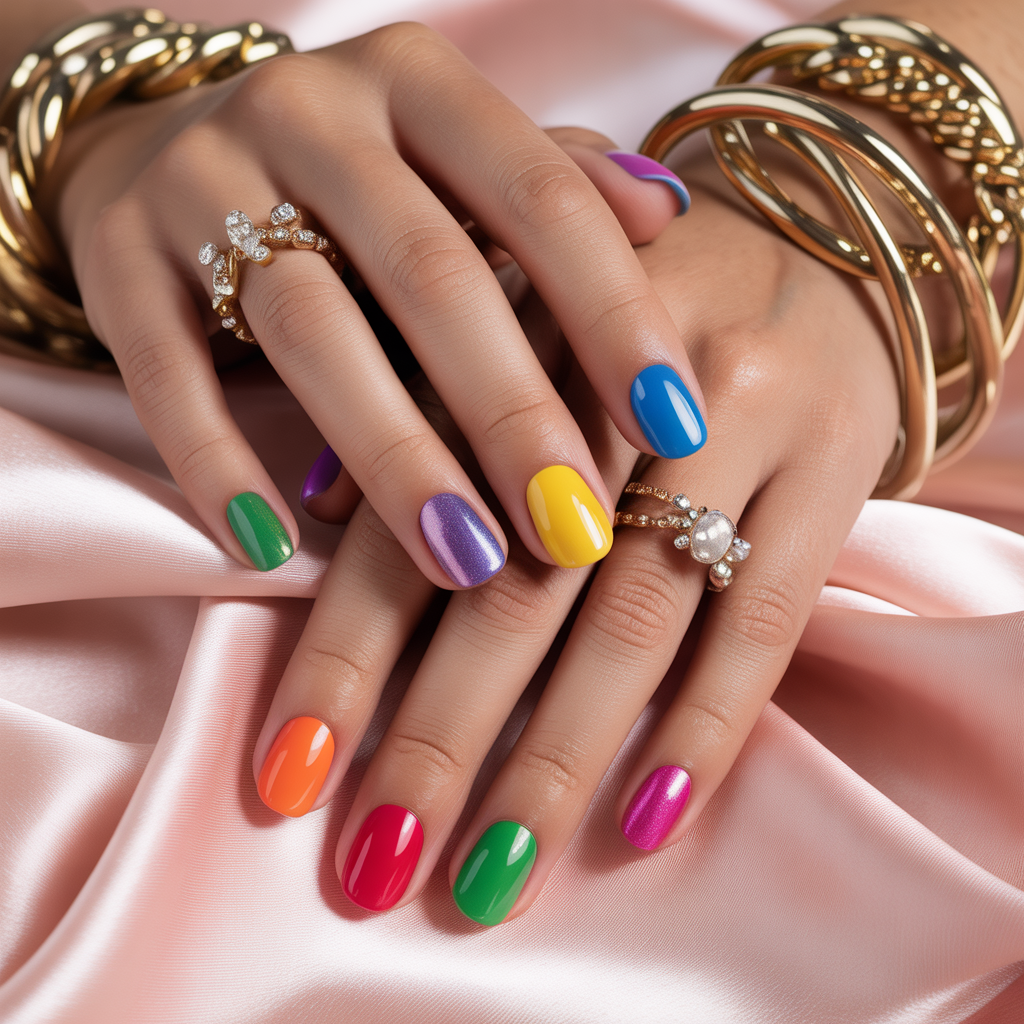 rainbow nails