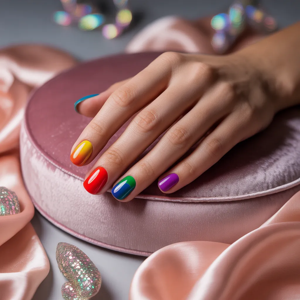 rainbow nails