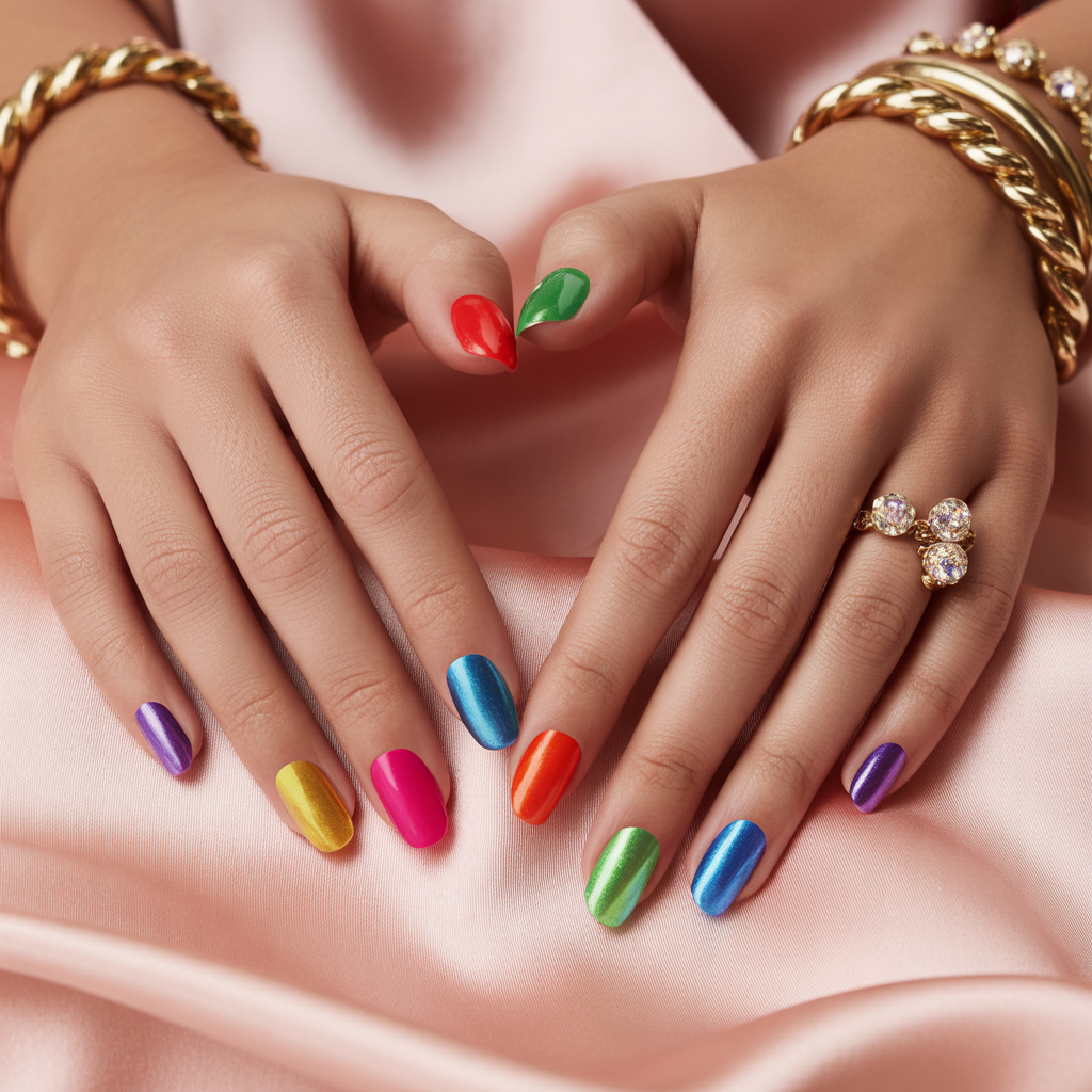 rainbow nails