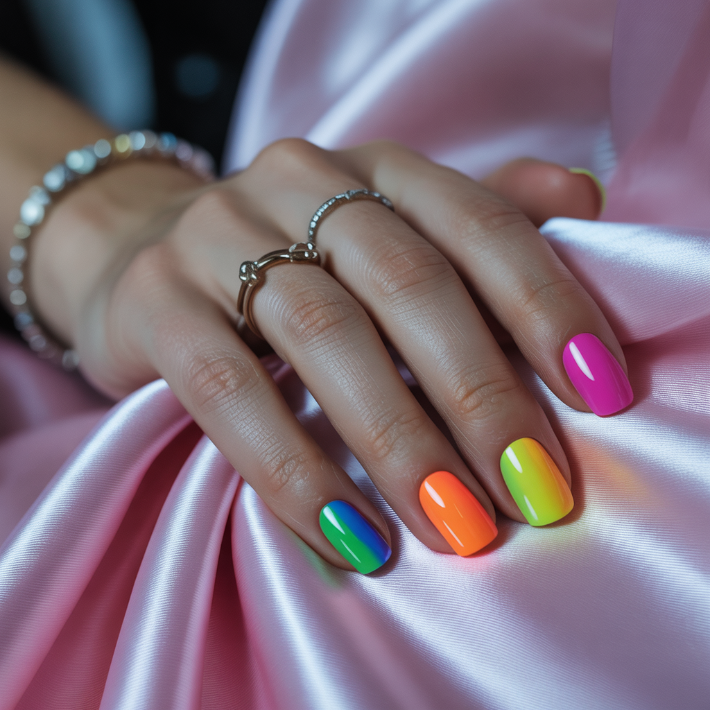 rainbow nails