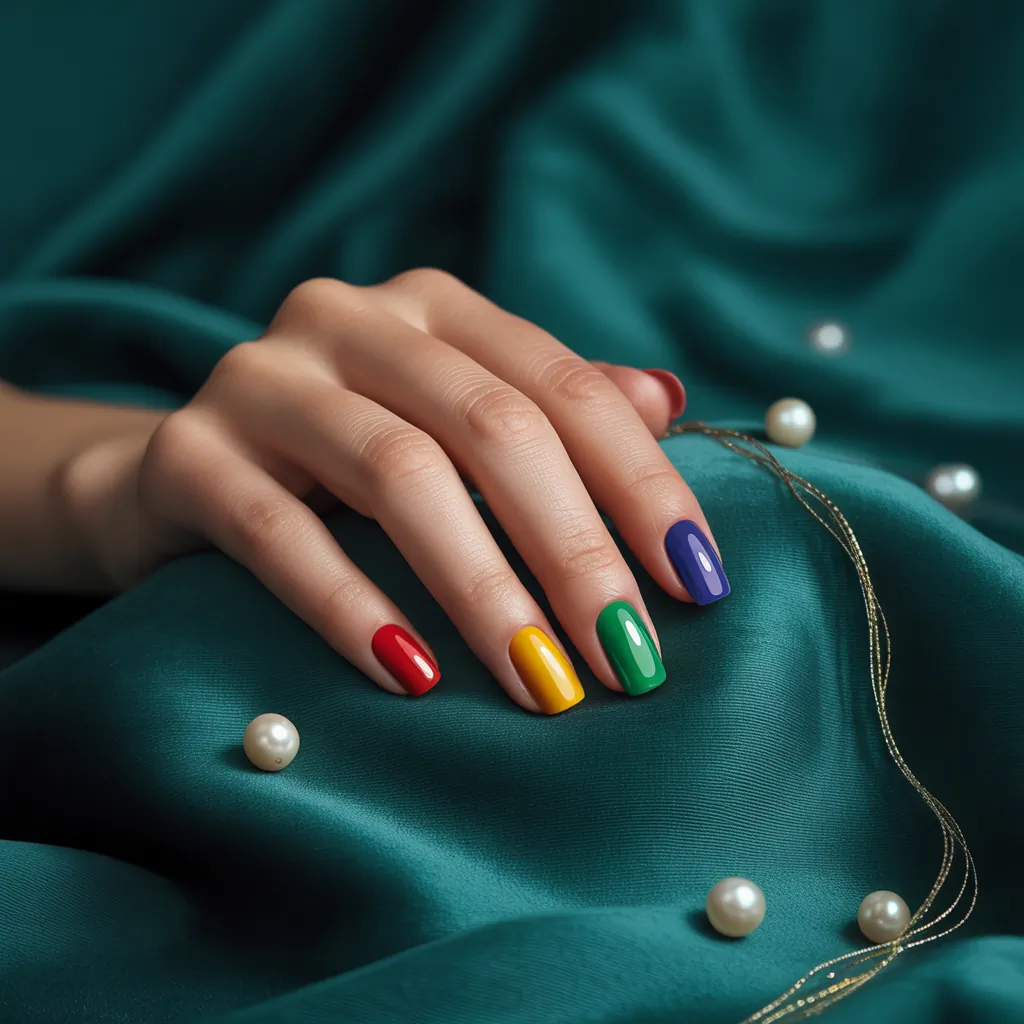 rainbow nails