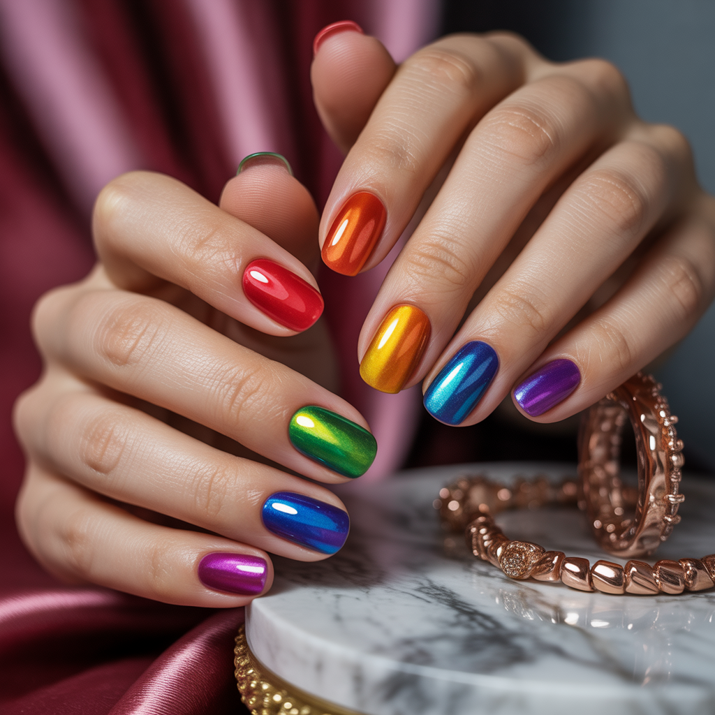 rainbow nails