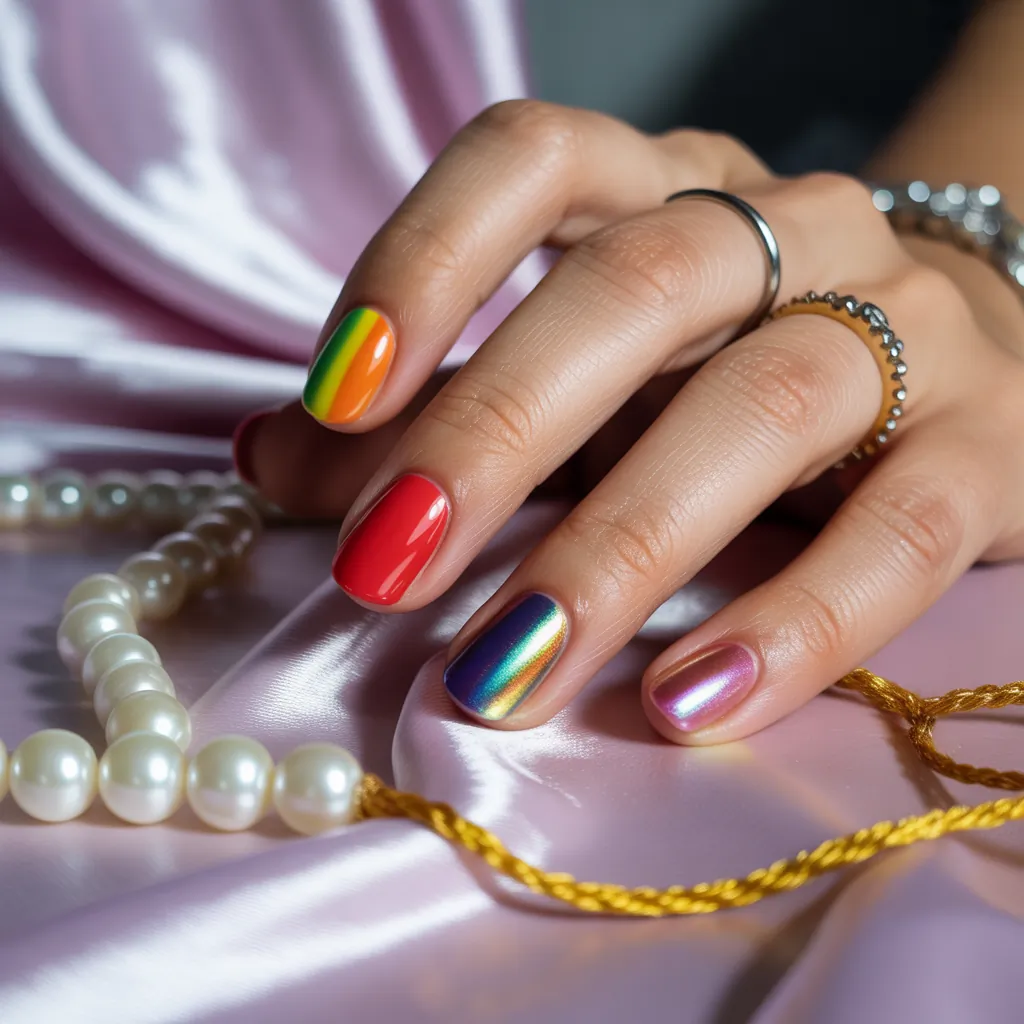 rainbow nails