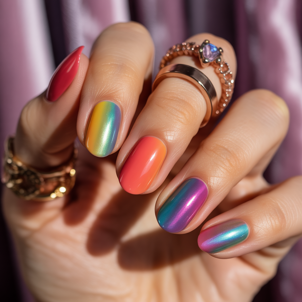 rainbow nails