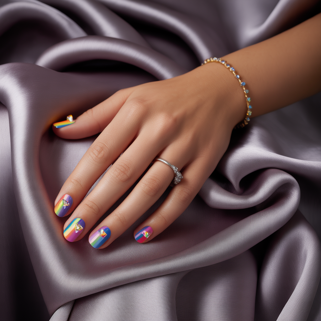 rainbow nails