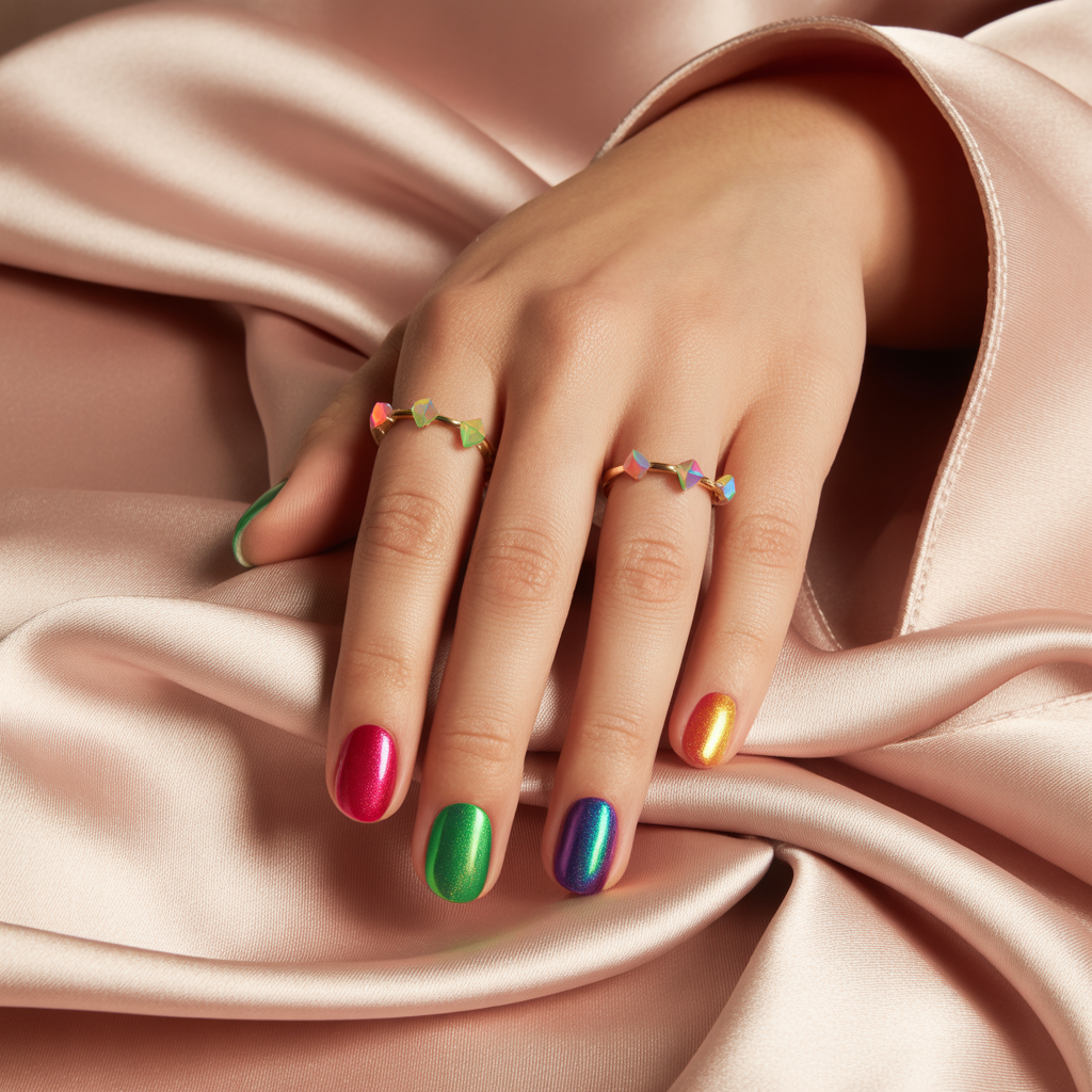 rainbow nails
