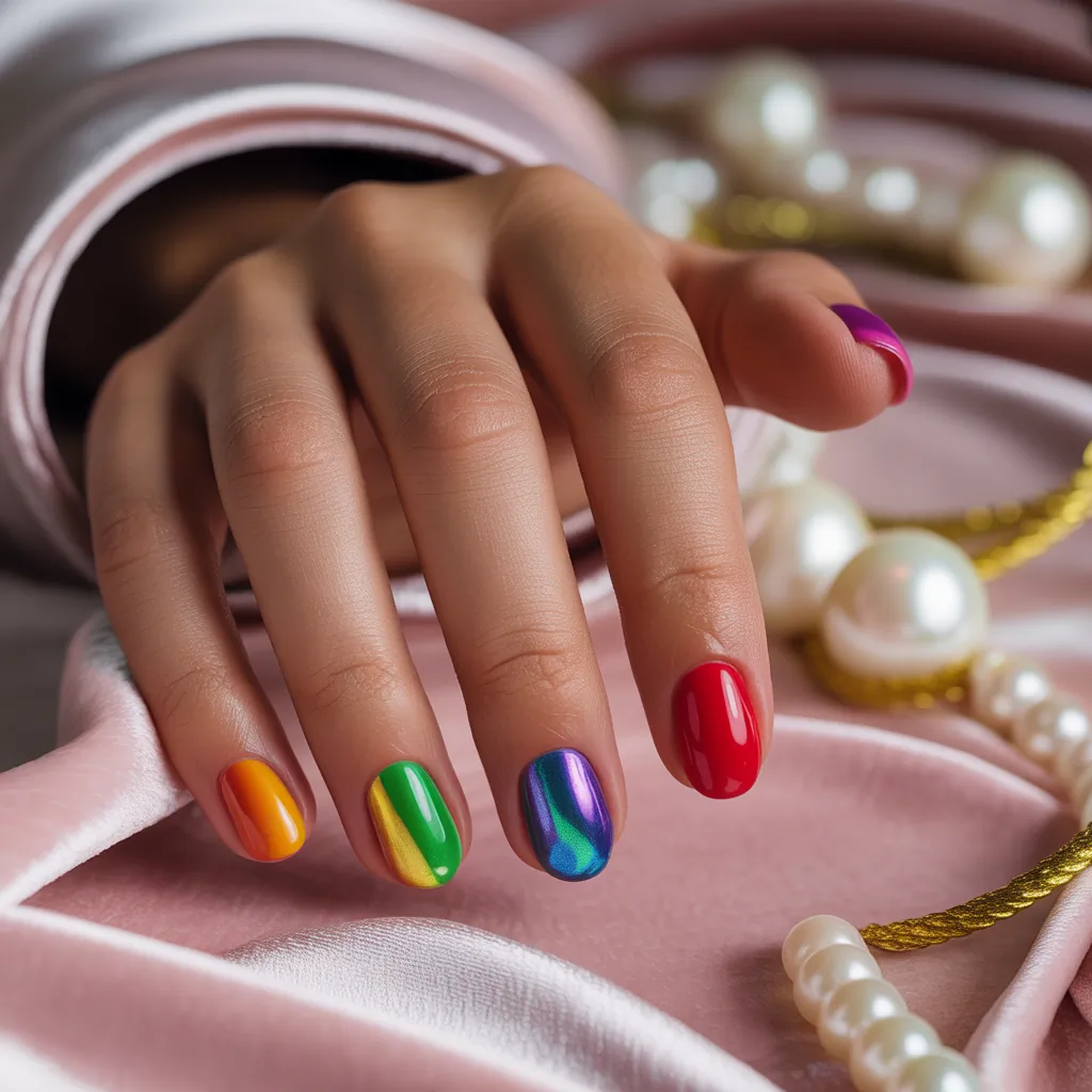 rainbow nails