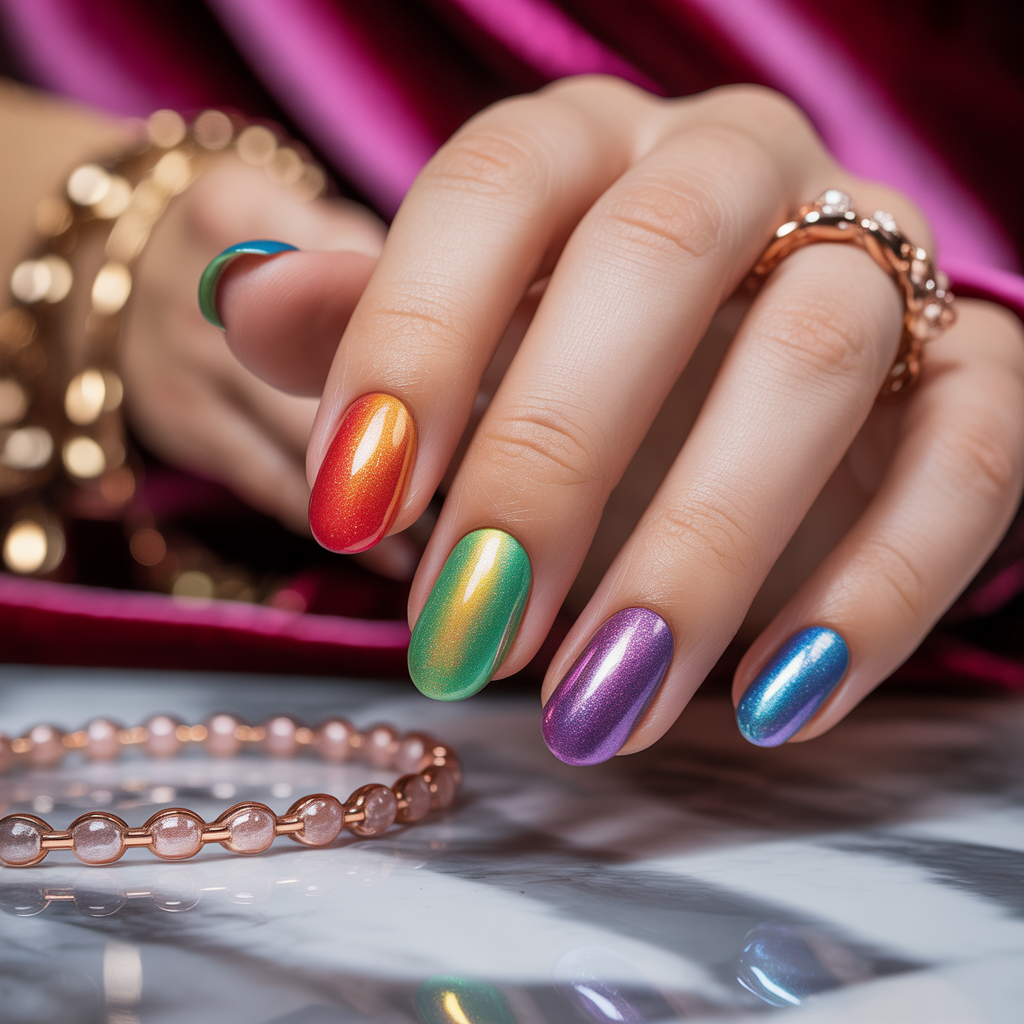 rainbow nails