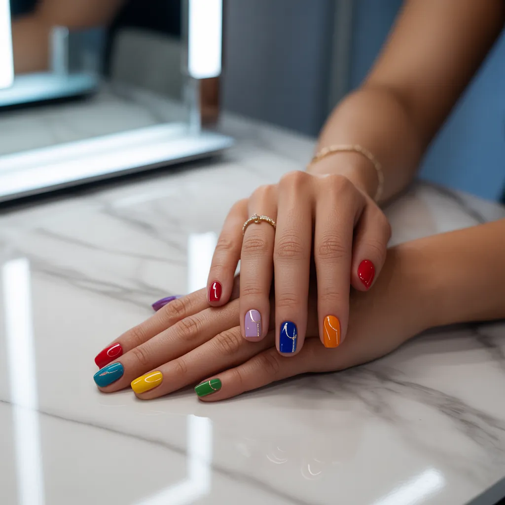 rainbow nails