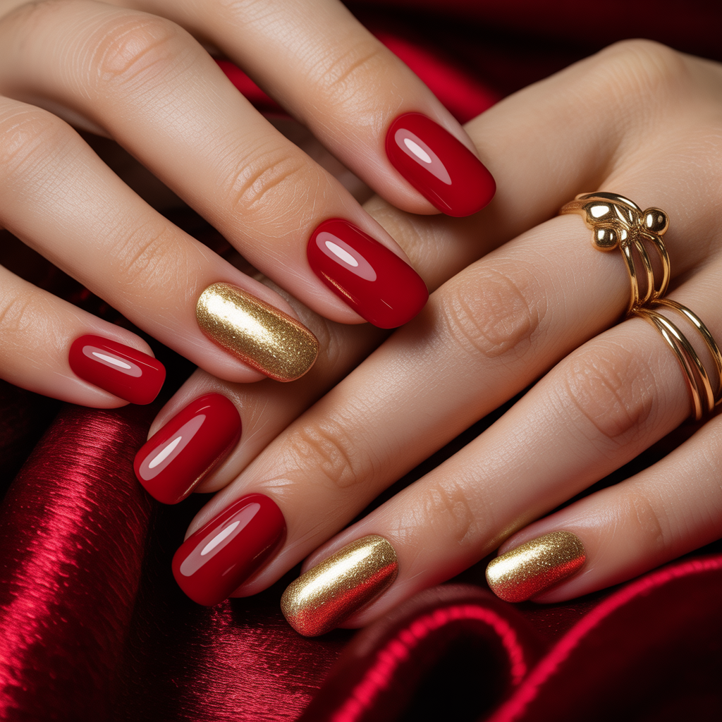 red gold nails