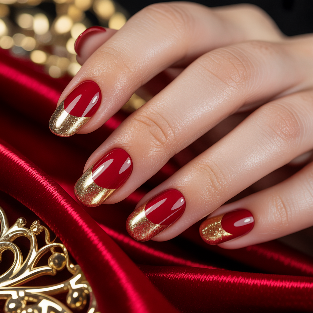 red gold nails