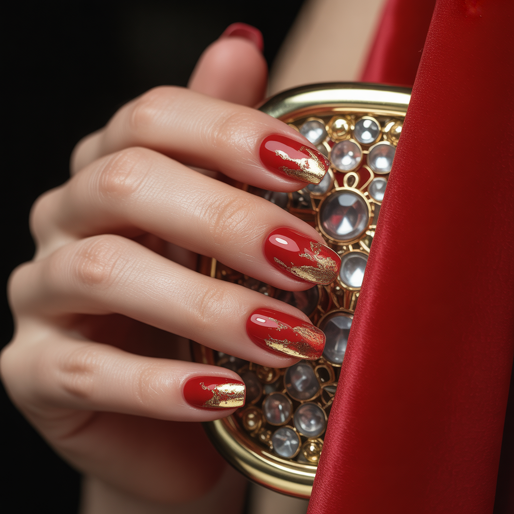 red gold nails