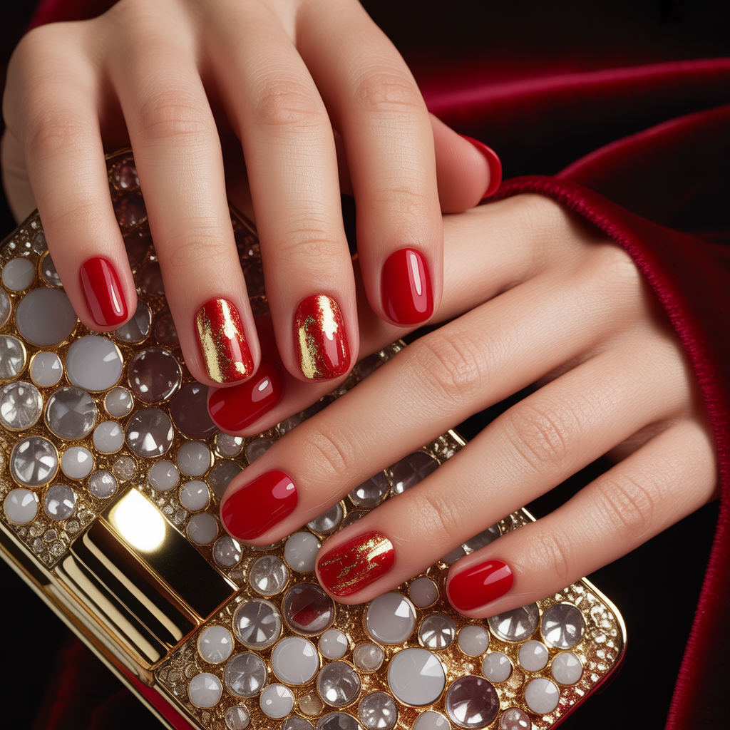 red gold nails