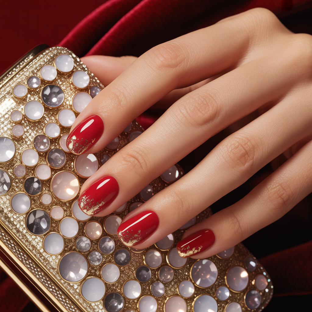 red gold nails