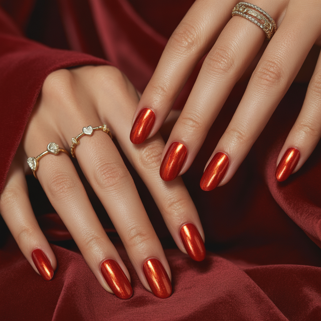 red gold nails